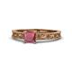 1 - Florie Classic 5.5 mm Princess Cut Rhodolite Garnet Solitaire Engagement Ring 