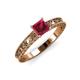 3 - Florie Classic Princess Cut Ruby Solitaire Engagement Ring 