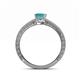 4 - Florie Classic 5.5 mm Princess Cut London Blue Topaz Solitaire Engagement Ring 