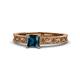 1 - Florie Classic 5.5 mm Princess Cut Blue Diamond Solitaire Engagement Ring 