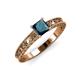3 - Florie Classic 5.5 mm Princess Cut Blue Diamond Solitaire Engagement Ring 