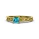 1 - Florie Classic 5.5 mm Princess Cut London Blue Topaz Solitaire Engagement Ring 