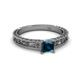 2 - Florie Classic 5.5 mm Princess Cut Blue Diamond Solitaire Engagement Ring 