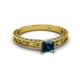 2 - Florie Classic 5.5 mm Princess Cut Blue Diamond Solitaire Engagement Ring 