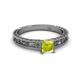 2 - Florie Classic 5.5 mm Princess Cut Yellow Diamond Solitaire Engagement Ring 