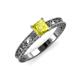 3 - Florie Classic 5.5 mm Princess Cut Yellow Diamond Solitaire Engagement Ring 