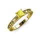 3 - Florie Classic 5.5 mm Princess Cut Yellow Diamond Solitaire Engagement Ring 