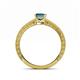 4 - Florie Classic 5.5 mm Princess Cut Blue Diamond Solitaire Engagement Ring 