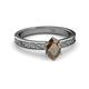 2 - Cael Classic 7x5 mm Oval Shape Smoky Quartz Solitaire Engagement Ring 