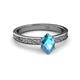2 - Cael Classic 7x5 mm Oval Shape London Blue Topaz Solitaire Engagement Ring 