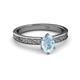 2 - Cael Classic 7x5 mm Oval Shape Aquamarine Solitaire Engagement Ring 