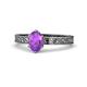 1 - Cael Classic 7x5 mm Oval Shape Amethyst Solitaire Engagement Ring 