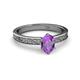 2 - Cael Classic 7x5 mm Oval Shape Amethyst Solitaire Engagement Ring 