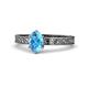 1 - Cael Classic 7x5 mm Oval Shape Blue Topaz Solitaire Engagement Ring 