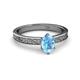 2 - Cael Classic 7x5 mm Oval Shape Blue Topaz Solitaire Engagement Ring 