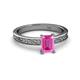 2 - Cael Classic 7x5 mm Emerald Shape Pink Sapphire Solitaire Engagement Ring 
