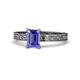 1 - Cael Classic 7x5 mm Emerald Shape Tanzanite Solitaire Engagement Ring 