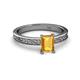 2 - Cael Classic 7x5 mm Emerald Shape Citrine Solitaire Engagement Ring 