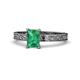 1 - Cael Classic 7x5 mm Emerald Shape Emerald Solitaire Engagement Ring 