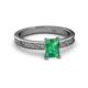 2 - Cael Classic 7x5 mm Emerald Shape Emerald Solitaire Engagement Ring 