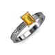3 - Cael Classic 7x5 mm Emerald Shape Citrine Solitaire Engagement Ring 
