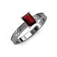 3 - Cael Classic 7x5 mm Emerald Shape Red Garnet Solitaire Engagement Ring 