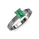 3 - Cael Classic 7x5 mm Emerald Shape Emerald Solitaire Engagement Ring 