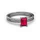 2 - Cael Classic 7x5 mm Emerald Shape Ruby Solitaire Engagement Ring 