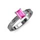 3 - Cael Classic 7x5 mm Emerald Shape Pink Sapphire Solitaire Engagement Ring 