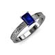 3 - Cael Classic 7x5 mm Emerald Shape Blue Sapphire Solitaire Engagement Ring 