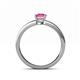 4 - Cael Classic 7x5 mm Emerald Shape Pink Sapphire Solitaire Engagement Ring 