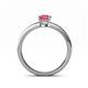 4 - Cael Classic 7x5 mm Emerald Shape Pink Tourmaline Solitaire Engagement Ring 