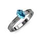 3 - Cael Classic 7x5 mm Oval Shape London Blue Topaz Solitaire Engagement Ring 