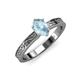3 - Cael Classic 7x5 mm Oval Shape Aquamarine Solitaire Engagement Ring 