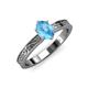 3 - Cael Classic 7x5 mm Oval Shape Blue Topaz Solitaire Engagement Ring 