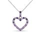 2 - Zylah Amethyst and Diamond Heart Pendant 