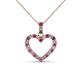 2 - Zylah Rhodolite Garnet and Diamond Heart Pendant 