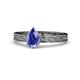 1 - Cael Classic 7x5 mm Pear Shape Tanzanite Solitaire Engagement Ring 