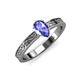3 - Cael Classic 7x5 mm Pear Shape Tanzanite Solitaire Engagement Ring 