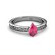 2 - Cael Classic 7x5 mm Pear Shape Pink Tourmaline Solitaire Engagement Ring 