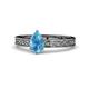 1 - Cael Classic 7x5 mm Pear Shape Blue Topaz Solitaire Engagement Ring 