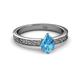 2 - Cael Classic 7x5 mm Pear Shape Blue Topaz Solitaire Engagement Ring 