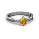 2 - Cael Classic 7x5 mm Pear Shape Citrine Solitaire Engagement Ring 