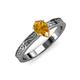 3 - Cael Classic 7x5 mm Pear Shape Citrine Solitaire Engagement Ring 