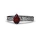 1 - Cael Classic 7x5 mm Pear Shape Red Garnet Solitaire Engagement Ring 