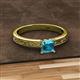 2 - Cael Classic 5.5 mm Princess Cut London Blue Topaz Solitaire Engagement Ring 