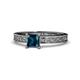 1 - Cael Classic 5.5 mm Princess Cut Blue Diamond Solitaire Engagement Ring 