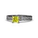 1 - Cael Classic 5.5 mm Princess Cut Yellow Diamond Solitaire Engagement Ring 