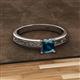 2 - Cael Classic 5.5 mm Princess Cut Blue Diamond Solitaire Engagement Ring 