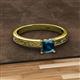 2 - Cael Classic 5.5 mm Princess Cut Blue Diamond Solitaire Engagement Ring 
